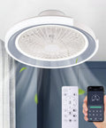 Bladeless Ceiling Fan With LED Lights And Remote 20 Inch Low Profile Flush Mount Smart App Dimmable Six Speeds Wall Control