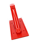 Slick Anti Slip Woodworking Push Block With Ergonomic Tilted Handle For Table Saw Router And Jointer Safety Guide featuring red high impact ABS plastic with textured base.