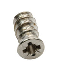 100 Pack Pozi Cross Flat Head Euro Screws 6mm by 13mm Nickel Plated Steel Type B Point Phillips Drive close-up view