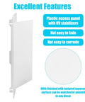 Heavy Duty White Plastic Access Panel For Drywall And Ceiling No Sweat Installation Removable Hinged Door side view showing texture and durability.