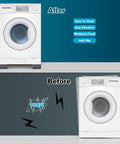 Anti Vibration Pads for Washing Machine and Dryer Feet Kit showing before and after stability effect