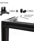 Eight Pieces 20x20 Aluminum T Slot Corner Brackets With Set Screws For 2020 Series Extrusions, 3 Way Tri Connectors To Build Strong, Adjustable Frames For DIY Projects In Black on 2020 extrusion frame