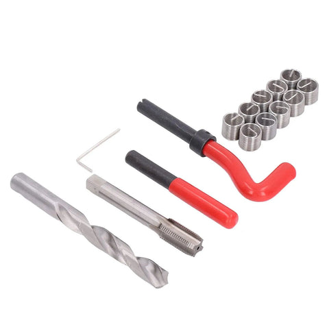 M14x1.5 Thread Repair Kit With Stainless Steel Inserts HSS Drill And Tap For Auto Engine Block Repair 15 Piece Hand Tool Set