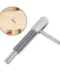 Pro Grade Stainless Steel Retractable Plunger Pin With Beefy L Shaped Thumb Knobs For Toolboxes Screens And Furniture on a wooden surface.