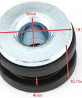 10 Piece M6 Motorcycle Side Panel Rubber Grommets Kit With Bolts For Secure Fit, Dampens Vibration And Prevents Panel Rattle, Direct Replacement Fastening Solution For Side Panels On Most Bikes, Easy Install. M6 rubber grommet with 6mm hole, 18.5mm outer diameter