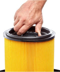 Hand installing 2 Pack Replacement Filter For Hart Wet Dry Vacuums 5 To 20 Gallon, VCFS Standard Disposal Cartridge Filters