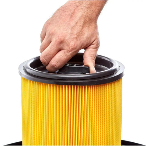 Hand installing 2 Pack Replacement Filter For Hart Wet Dry Vacuums 5 To 20 Gallon, VCFS Standard Disposal Cartridge Filters