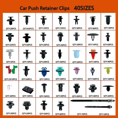 Benz C Class W206 Bumper Clip Kit 1450 Pcs Heavy Duty Push Type Retainers No Tools Needed For Door Panel And Upholstery Clips Easy Removal With Tough Plastic And Metal Build Fits 2021 2027 Sedan, assorted clips