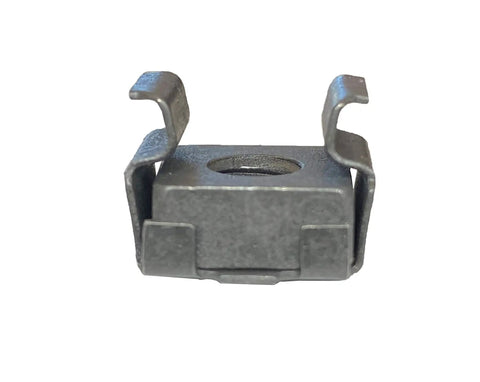 Heavy Duty 12-24 Threaded Cage Nuts For Server Equipment Cabinets 100 Pack Black Oxide Steel snap fastener showing side view detail.