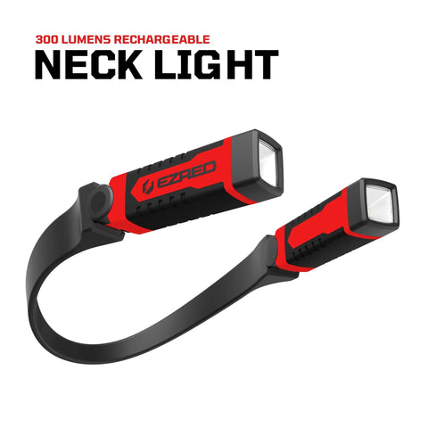 Rechargeable Hands Free Neck Light With 9 Hour Run Time, Four Modes, USB Cord Included, Water Resistant, Ideal For Mechanics, Camping