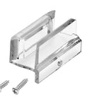 Sliding Shower Door Bottom Guide For Top Hung Glass Doors 3/8 Inch Channel Bathroom Track Replacement, clear plastic track with screws.