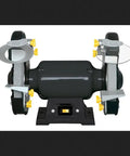 Heavy Duty 8 Inch Bench Grinder Featuring Dual 36 And 60 Grit Wheels 3 4 Hp Motor Ball Bearing 3450 Rpm Cast Iron Base Led Work Light Shop Floor Workhorse For Smooth Grinding And Heavy Metalwork with protective shields