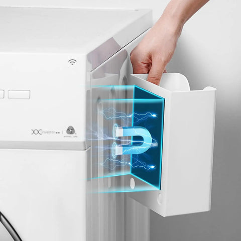 Hecka Rugged Magnetic Dryer Sheet Holder For Laundry Room With Heavy Duty Magnet Mount Quick Click Seal Durable Plastic Dispenser Can Space Saving Rack White Fits All Regular Fabric Softeners Total Game Changer