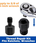 Oxygen Sensor Thread Chasers Kit, Pro Grade Two-Piece Set With M18x1.5mm And M12x1.25mm Threads, Three Eighths Drive