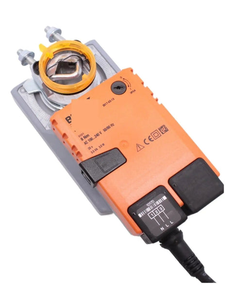 Heavy Duty Electric Damper Actuator SMD230A NMD230A AC220V 20 Second Cycle with orange housing and electrical connections.