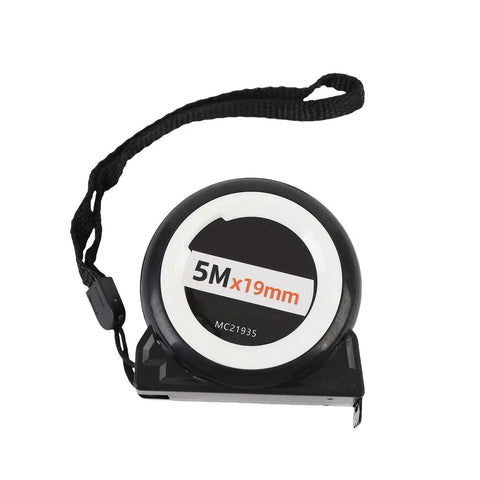 5-meter tape measure with a black case and strap for quick measurements, complementing the FILFEEL Digital Display Distance Measuring Wheel.