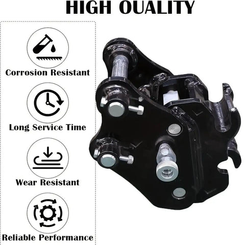 Fast Swap Quick Change Hitch For 1 Ton And Mini Excavators Mechanical Quick Coupler For Small Diggers Buckets Grapples And Attachments Built For Durable Easy One Person Swaps On Job Sites shown with corrosion and wear-resistant features.