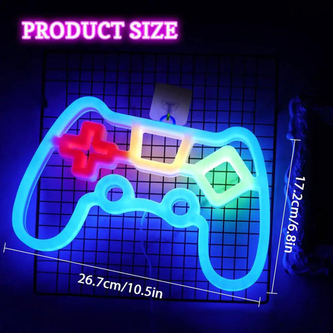 Dope Game Controller Neon Sign LED Wall Light USB And Battery Powered For Gaming Room Decor Retro Arcade Gift size display