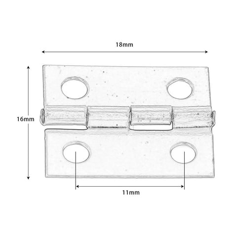 Antique Style Mini Door And Cabinet Hinges With Screws For Jewelry Boxes, Wooden Boxes, Luggage And Furniture Trim, Durable No Fuss Install Conceals Door Frames Decorative Hinges For Cabinets, Chests And More. 18x16mm metal hinge