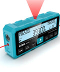 Dual Laser Distance Meter With Bidirectional Laser Emission And Vertical Laser Line Electronic Level Measures In Meters Feet And Inches 393 Feet Range Finder For DIYers Contractors And Pros. turquoise handheld laser distance meter with display