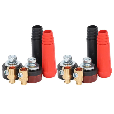 Welding Cable Panel Connector Kit With Quick Fittings 12 Pieces Red And Black Power Plugs And Sockets For Workshop And Garage Reliable Connection