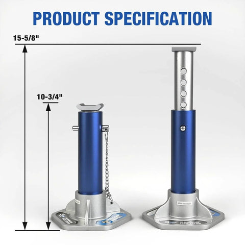 3 Ton Aluminum Jack Stands With Locking Pins For Cars, SUVs And Light Duty Trucks, Lightweight Blue And Silver, 1 Pair Specification