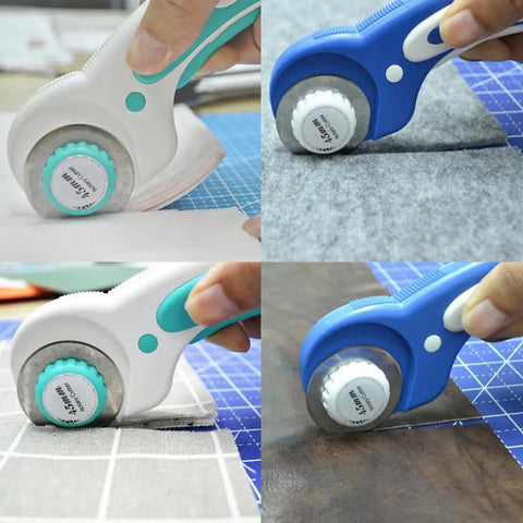 45mm Rotary Cutter Blades 10 Pack Compatible With Olfa And Fiskars cutting fabric and felt.