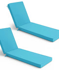 Chaise Lounge Cushions Outdoor Set Of 2 With Removable Covers Waterproof And Fade Resistant Sun Lounger Cushions For Pool Deck And Lawn