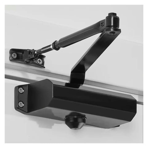 Heavy Duty Hydraulic Door Closer With Adjustable Speed For A Smooth Quiet Soft Close 25 Kg To 80 Kg Capacity mounted on a door