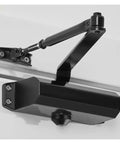 Hydraulic Buffer Door Closer With Adjustable Speed Quiet Soft Close Door Hardware For Home And Commercial Use black unit on door