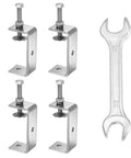 4-Piece Stainless Steel C Clamps Set, Mini 75mm Wide Jaw Opening, 2.95 Inches, Heavy Duty U Clamp for Woodworking, Welding, Building, and Household Mounting, 304 Stainless Steel, Rust Resistant Clips