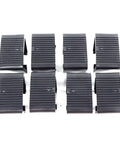 Outdoor Patio Furniture Clips 8 Pack for Sectional Sofas and Rattan Couches All Weather Plastic Clamps in black on white background.