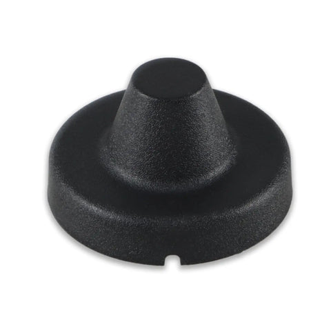 Ditch The Mast Antenna Delete Cap And Base Cover For Jeep Wrangler And Gladiator, black ABS plastic, top view
