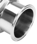 Close-up of 3 Inch Tri Clamp Clover Ball Valve Stainless Steel 304 PTFE Lined with 3 Inch Tube OD for heavy duty fluid control