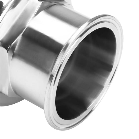 Close-up of 3 Inch Tri Clamp Clover Ball Valve Stainless Steel 304 PTFE Lined with 3 Inch Tube OD for heavy duty fluid control