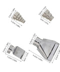 High Grade Stainless Steel Heat Gun Nozzle Set For Plastic Welding And Shrink Wrap Repair With Easy Swap Design and Energy Efficient Airflow, featuring various sizes and shapes.