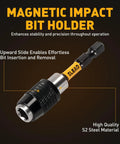 Impact PH2 Phillips Bit Set, 6-Piece Magnetic S2 Steel Bits With 1/4 Inch Hex Shank And Magnetic Bit Holder, rust-resistant