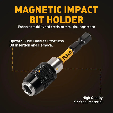 Impact PH2 Phillips Bit Set, 6-Piece Magnetic S2 Steel Bits With 1/4 Inch Hex Shank And Magnetic Bit Holder, rust-resistant
