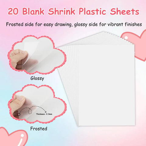 Shrink Dink Keychain Kit With 242 Pieces Including Plastic Sheets And 20 Shrink Paper Sheets Tools Jump Rings Ball Chains