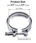 3 Inch V Band Clamp Stainless Steel 304 No Flanges Fits 3.0 Inch Flange, shown with thread size M8*1.25