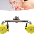 Wall Mounted Emergency Eye Wash Station Built Tough for Labs and Factories 304 Stainless Steel First Aid Unit yellow spray heads