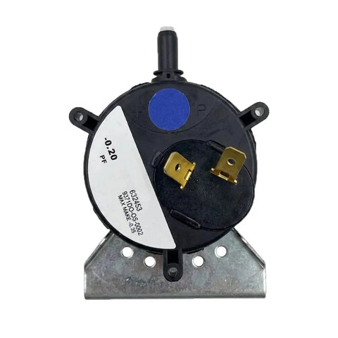 Furnace Vent Air Pressure Switch Replacement 632453 632453R front view, black dual pressure switch for furnace and HVAC systems