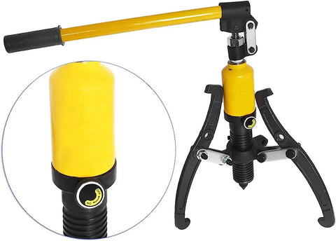 Heavy Duty Hydraulic Gear Puller With Interchangeable Jaws And Rotating Pump Head. Five Ton Bearing Extractor Forged From Rock Solid Steel. Smooth Tube Extraction Rig Built For Mean Shop Tasks That Never Let You Down.
