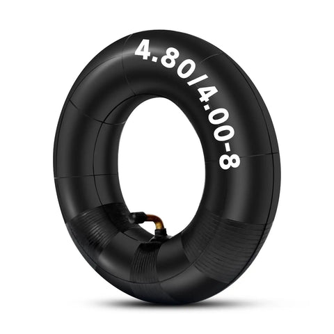 Beefed-Up 4.80-8 Inner Tube Replacement For Wheelbarrows Trailers Lawn Mowers Hand Trucks Garden Carts Dollies Trolleys Wagons Generators With TR87 Bent Valve Heavy Duty 1 Piece, showing tire and valve detail