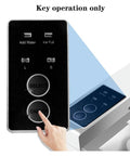 Countertop Ice Maker With Portable Cube Machine For Home Or Bar, control panel showing add water and ice full indicators.