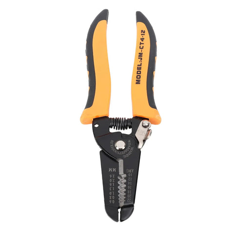 Tough As Nails Carbon Steel Wire Stripper Pliers With Safety Lock For 10 To 22 Awg Wiring Harnesses, black and orange cutter tool.