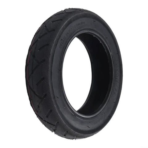 Solid Rubber Replacement Tire For Hoverboard Self Balancing Scooters And Electric Skateboards, 10x2.125 Inch Off Road Tire, Durable 10 Inch Balance Board Wheel Part, 1 Pc in black rubber, side view