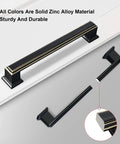 5 Inch Brushed Antique Copper Cabinet Hardware Pulls And Knobs Set for kitchen, square zinc alloy drawer handles, front and side view