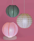 Six Pack Paper Camp Lantern Set In Pink Green And Tan For Bachelorette Parties Birthdays Outdoor Parties And Glamping Decor