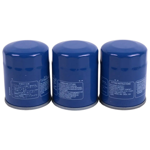 Three Pack Oil Filter Kit 2630035503 For Hyundai And Kia Engines 1.4L Through 3.5L 1997 To 2024 Easy Install Blue Filters
